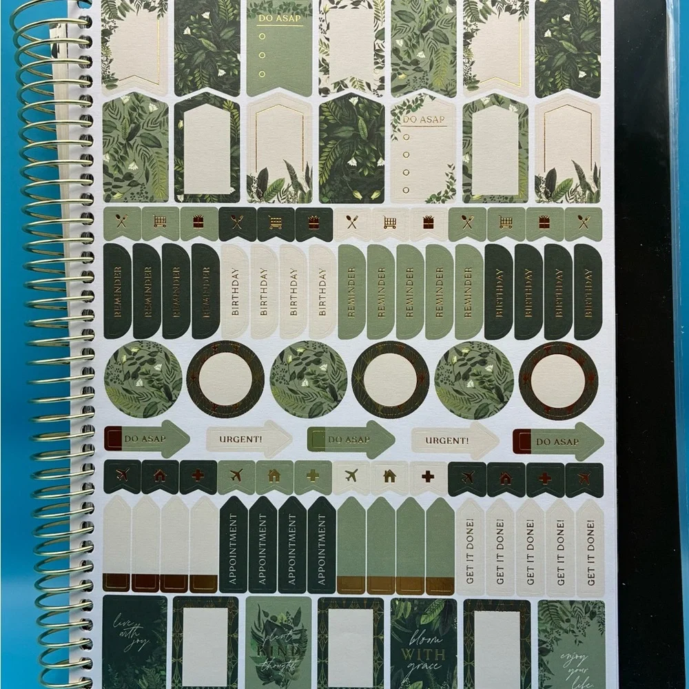 Hobby Lobby Green and Gold 12-Month Planner